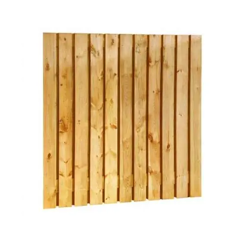 Tuinscherm geïmpregneerd grenen 23 planks 180x180 cm 15 mm Recht Nieuw