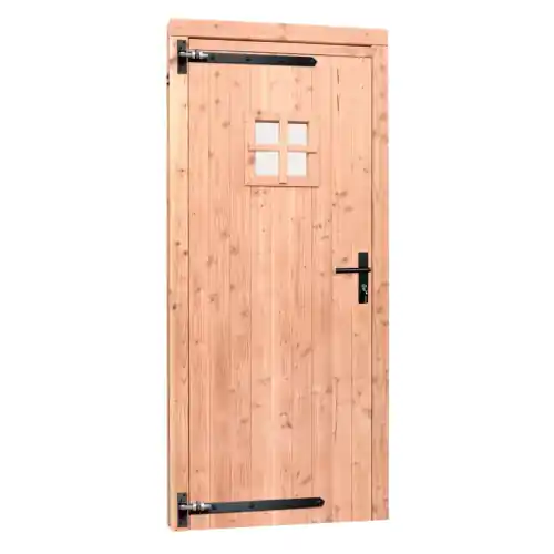 Lage Prijs Enkele 1-ruits deur inclusief kozijn rechtsdraaiend 90x201 cm Douglas kleurloos geïmpregneerd 1024088