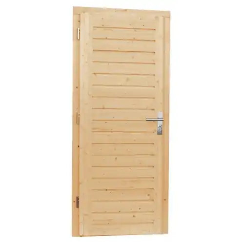 enkele dichte opdekdeur met 5-puntssluiting en dubbelglas linksdraaiend 90x201 cm vuren 1019048 Express Levering