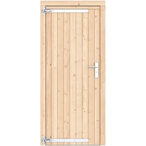 Vuren dichte enkele deur 90x201 cm ld verzinkte hengen RVS beslag onbehandeld 1045632 Koop Vandaag