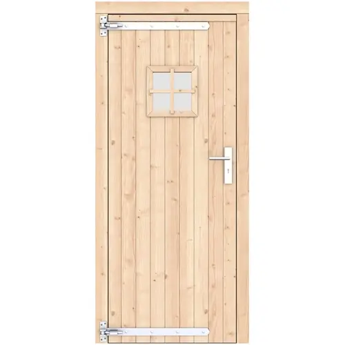 Vuren enkele deur 90x201 cm ld verzinkte hengen RVS beslag onbehandeld 1073253 Shop Nu