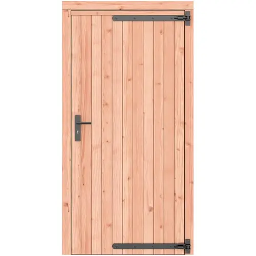 Weekendaanbieding Douglas dichte enkele deur 108x209 cm rd zwart beslag kleurloos geïmpregneerd 1073296
