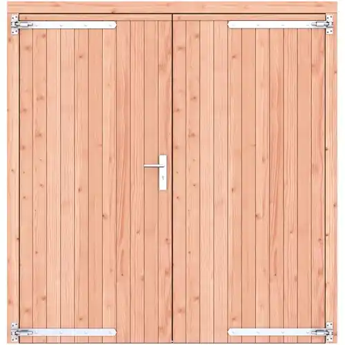 Must-Have Douglas dichte dubbele deur 201x209 cm verzinkte hengen RVS beslag kleurloos geïmpregneerd 1073303
