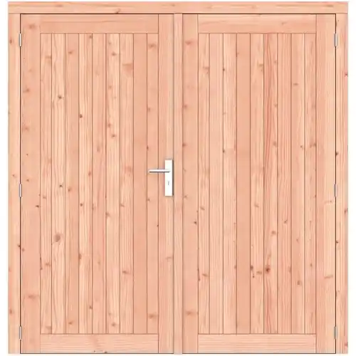 Douglas dichte dubbele deur Prestige 201x209 cm RVS beslag kleurloos geïmpregneerd 1073333 Bestel Nu
