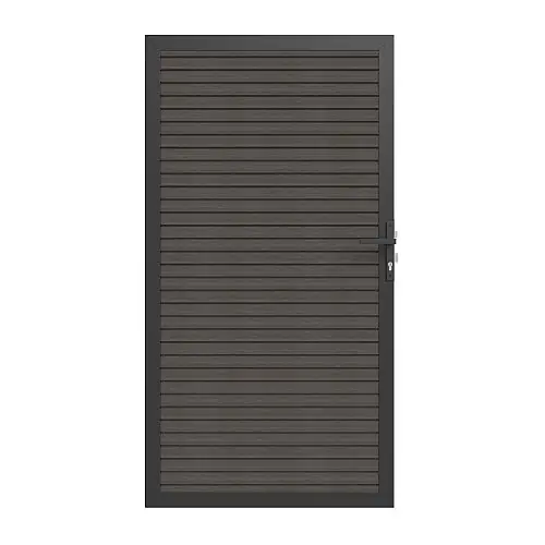 NewTechWood co-extrusie composiet deur triple silver gray 100x195 cm Exclusieve Aanbieding