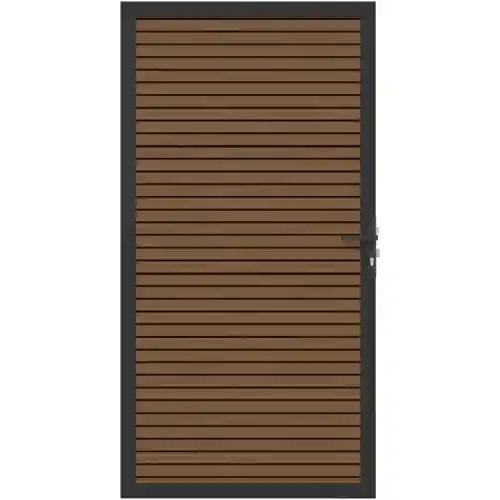 NewTechWood co-extrusie composiet deur triple teak/zwart 100x195 cm Koopje