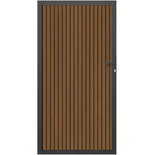 Snelle Levering NewTechWood co-extrusie composiet deur verticaal triple teak/zwart 100x195 cm