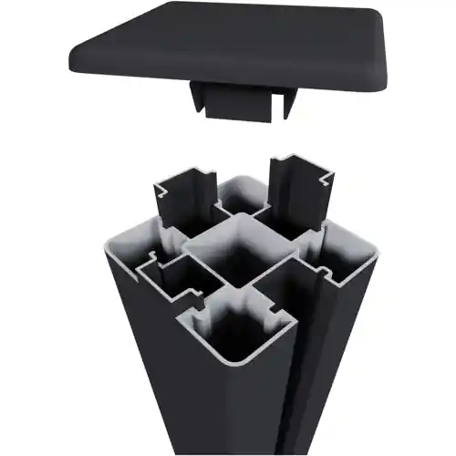 Hete Deal NewTechWood aluminium sleufpaal met paalkap 8x8x195 cm