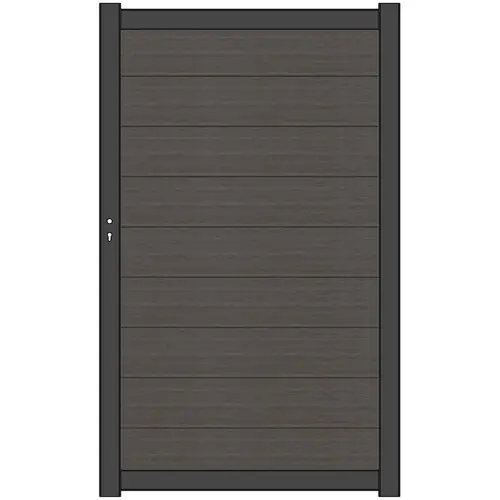 NewTechWood co-extrusie composiet deur Premium horizontaal 97x186 cm Silver Gray Exclusieve Aanbieding