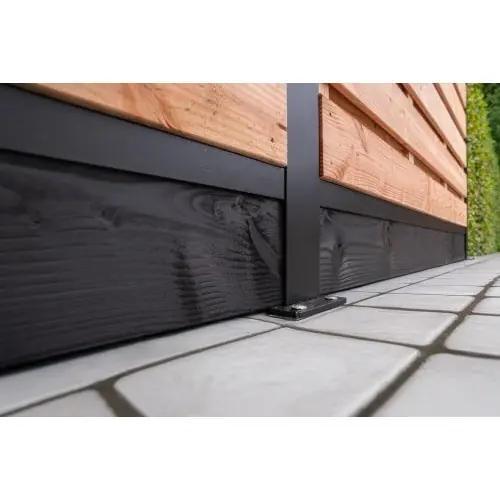 H-gleufpaal hardhouten onderplaat zwart gedompeld 3x20x224 cm Meest Verkocht