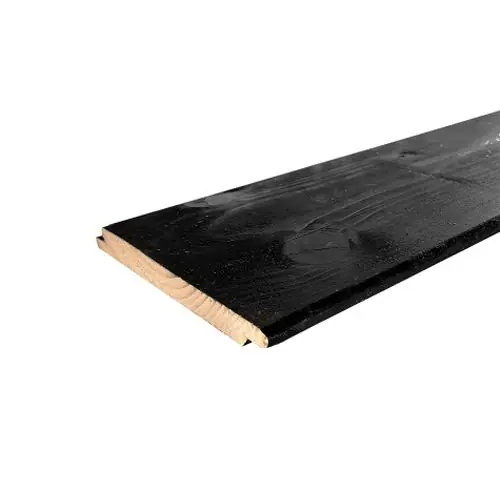 Beperkte Voorraad Overkappingswand vuren zwart half lips 400 cm