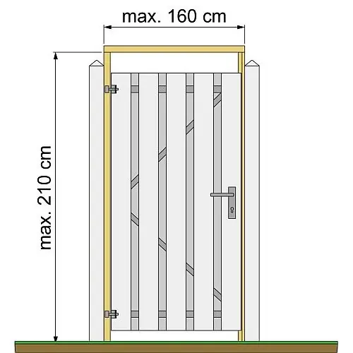Meest Verkocht Tuindeurkozijn geschaafd grenen met aanslaglat max 160 cm breed rood geïmpregneerd