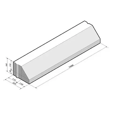 Actieprijs Busbaanband eindstuk 23/46x25x100cm grijs