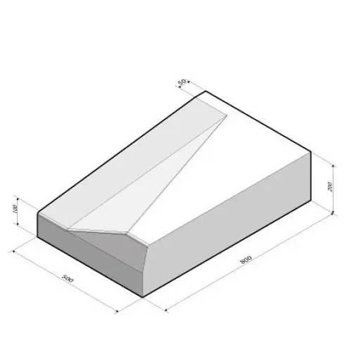 Inritband 80x20x50 cm rechts grijs Beperkte Voorraad