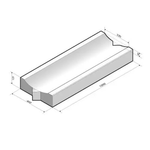 Actieprijs Molgoot 12,5x40/2x32 cm inwendig grijs