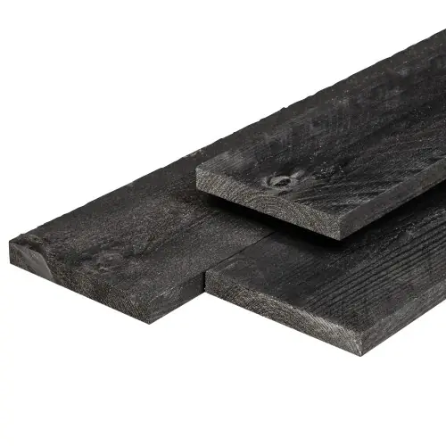 Beste Prijs Tuinplank douglas bezaagd 1,6x14x400 cm zwart gedompeld