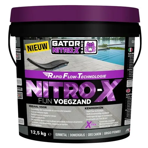 Gator Nitro X fijn voegmortel platina emmer 12,5 kg Must-Have