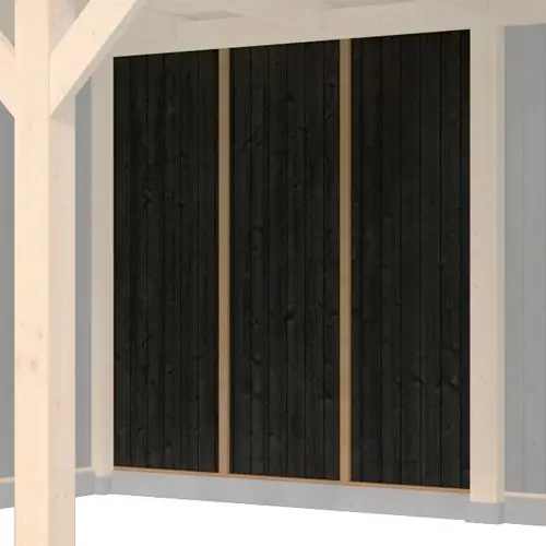 Fabrieksprijs Wand Rijssen D zwart verticaal 400 cm