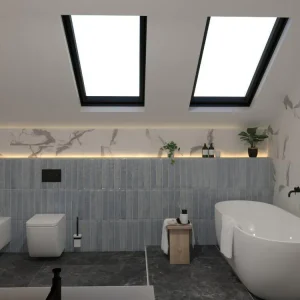 Wandtegel Rak Frammenti Kleinformaat Lichtblauw Glans 7,5x40 Dagaanbieding