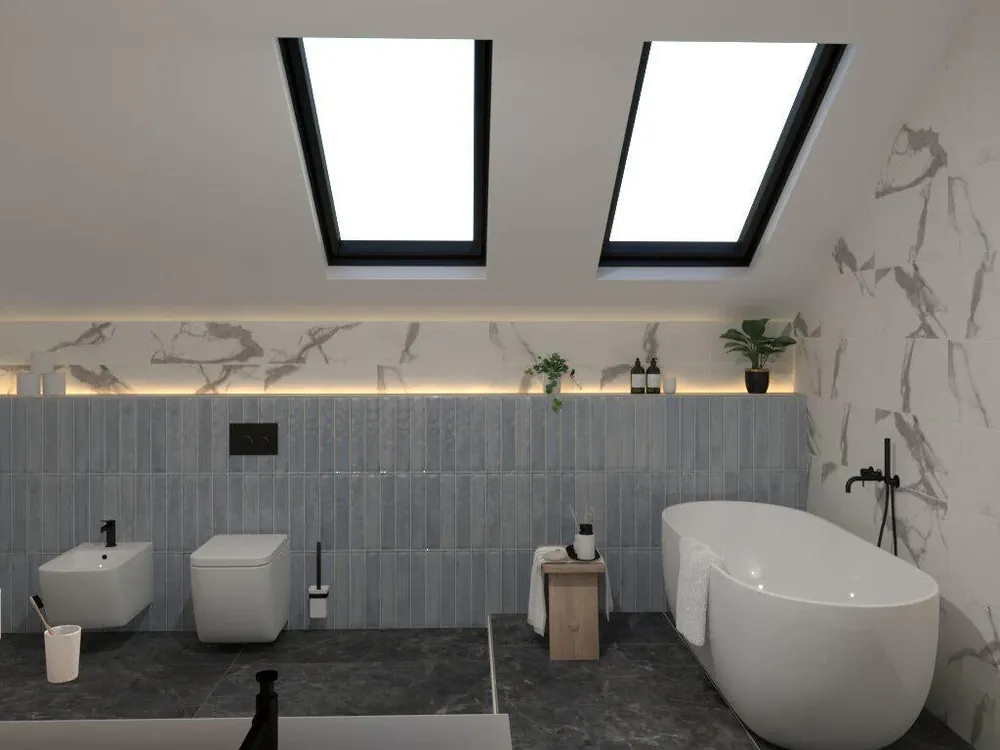 Wandtegel Rak Frammenti Kleinformaat Lichtblauw Glans 7,5x40 Dagaanbieding