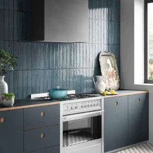Lage Prijs Wandtegel Rak Frammenti Kleinformaat Blauw Glans 7,5x40