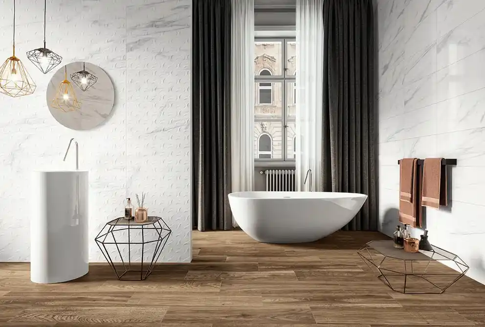 Superprijs Vloertegel/Wandtegel Flaviker Verity Donker Eiken Houtlook R12 22x90