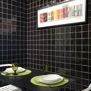 Beperkte Voorraad Wandtegel Handvorm Geo Twist Zwart Glans 10x10