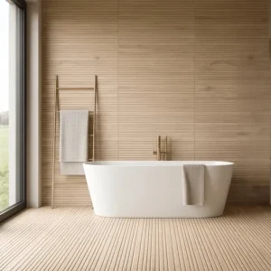 Vloertegel/Wandtegel Del Conca Houtlook 3D Decor Legacy Oak Creme Rect. 60x120 Speciale Aanbieding