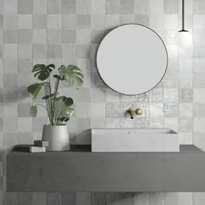 Wandtegel Handvorm Zellige RECHT WoW Rango Gleeze Bianco Grijs-Wit Glans 10x10 Merkproduct