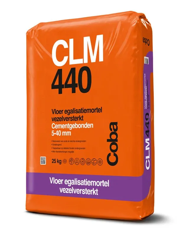 Koopje Coba CLM440 Vloer egalisatiemortel vezelsterkt - Cementgebonden 5-40mm 25kg