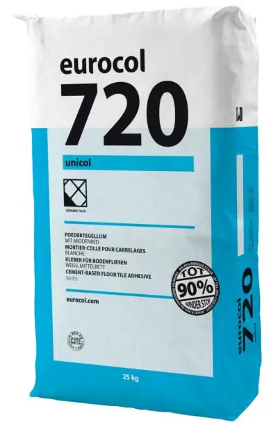 Snelle Levering Eurocol 720 UNICOL Hoogwaardige middenbed tegellijm 25kg