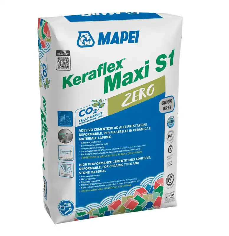 Mapei KERAFLEX MAXI S1 ZERØ Hoogwaardige cementlijm voor het binnen- en buitenshuis 25kg Lage Kosten