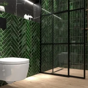Wandtegel Sartoria Handvorm Urano Verde Groen Glans 5x25 Lage Prijs