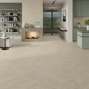 Betaalbaar Vloertegel Huismerk Tegels Tiare Bianco Creme Mat Houtlook 30x150