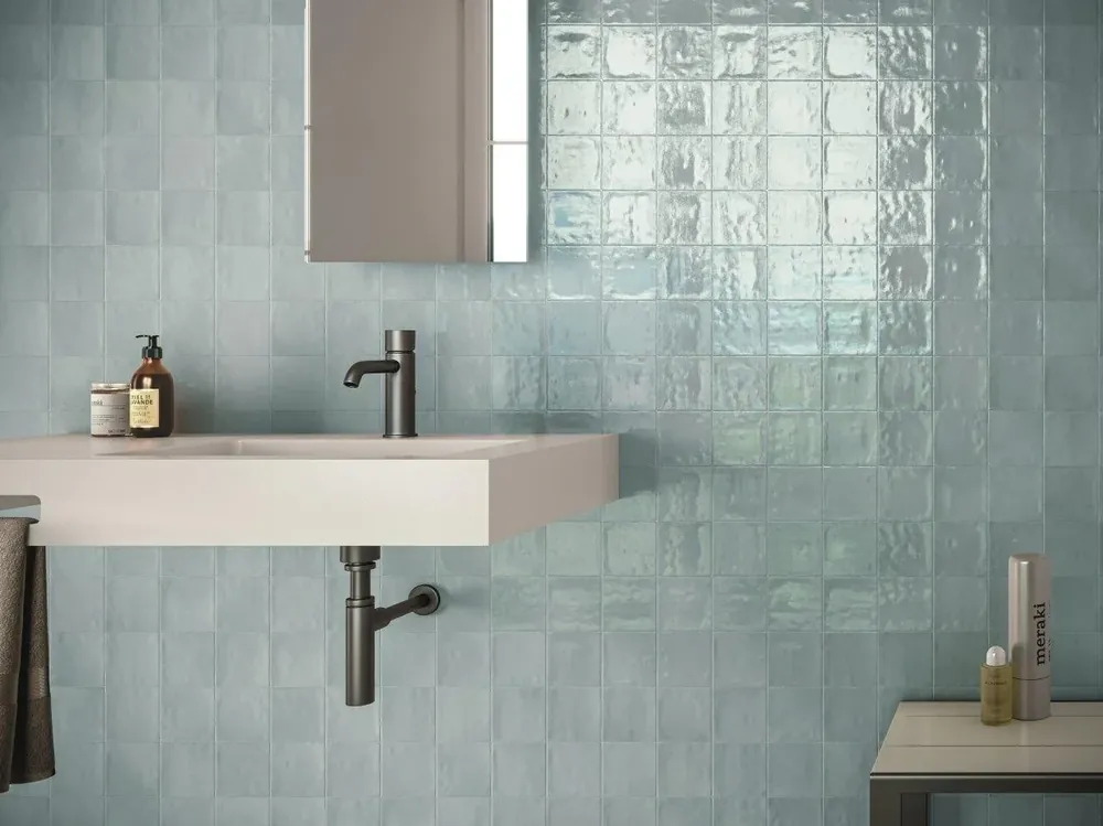 Lage Kosten Wandtegel Ragno Zellige Handvorm Blauw 10x10