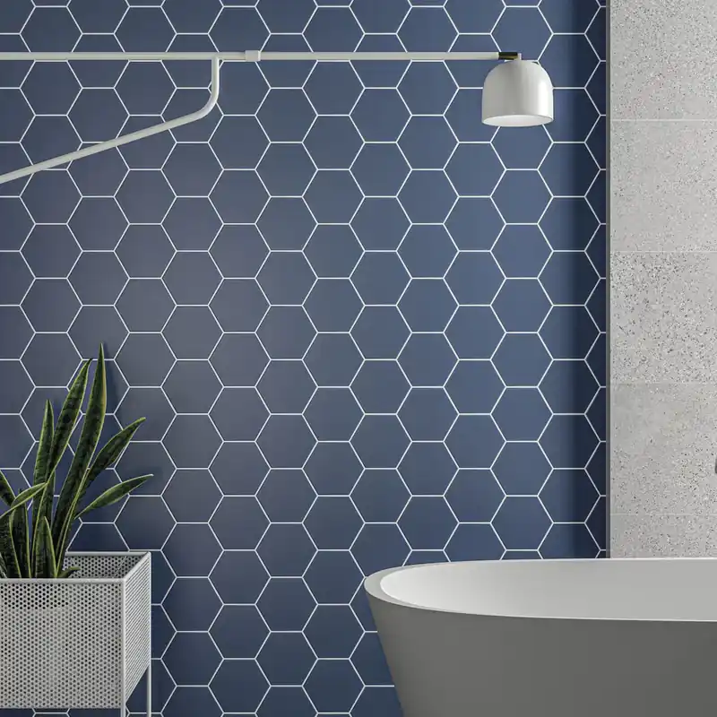 Vloertegel/Wandtegel Equipe Cerámica Hexagon Timeless Donkerblauw Mat 15x17 Populair