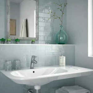 Superprijs Wandtegel Equipe Cerámicas Country Ash Blue Blauw Glans 6,5x20