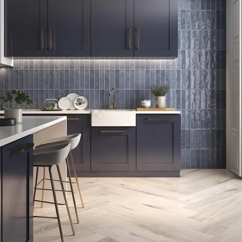 Superprijs Wandtegel Villeroy Ele Blu Blauw Glans 7,5x30