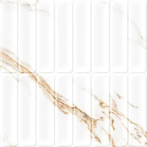 Wandtegel Villeroy Mery Goud Wit Marmerlook Relieve Glans 60x120 Uitverkoop