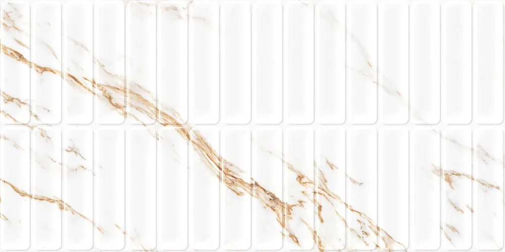 Wandtegel Villeroy Mery Goud Wit Marmerlook Relieve Glans 60x120 Uitverkoop