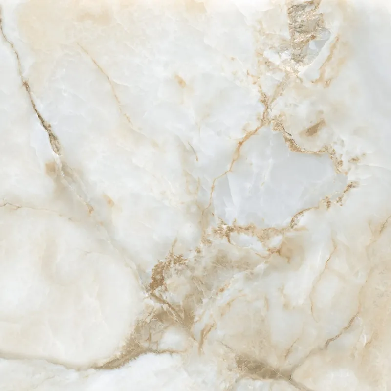 Vloertegel/Wandtegel Jones Onice Marmerlook Creme Goud Gepolijst Glans 120x120 Merkproduct