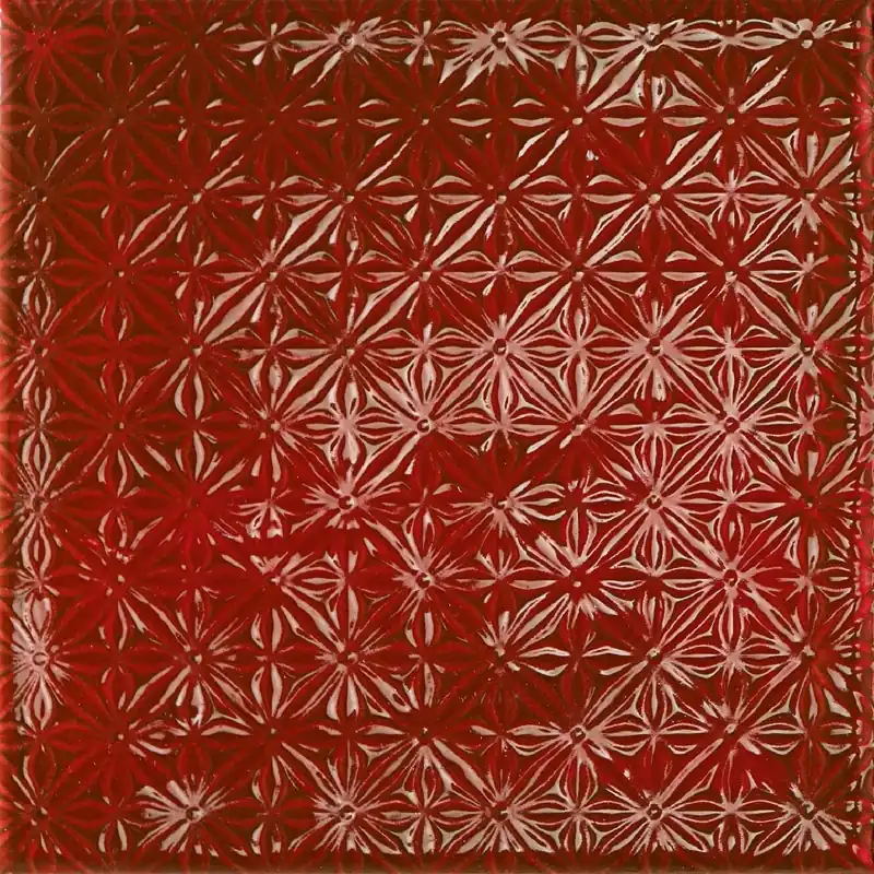 Vloertegel/Wandtegel Equipe Rain Decor Rood Glans 22,3x22,3 Nieuw