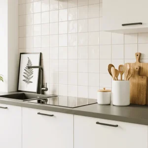 Wandtegel Revoir Balance Handvorm Crema Creme Glans 10x10 Op = Op