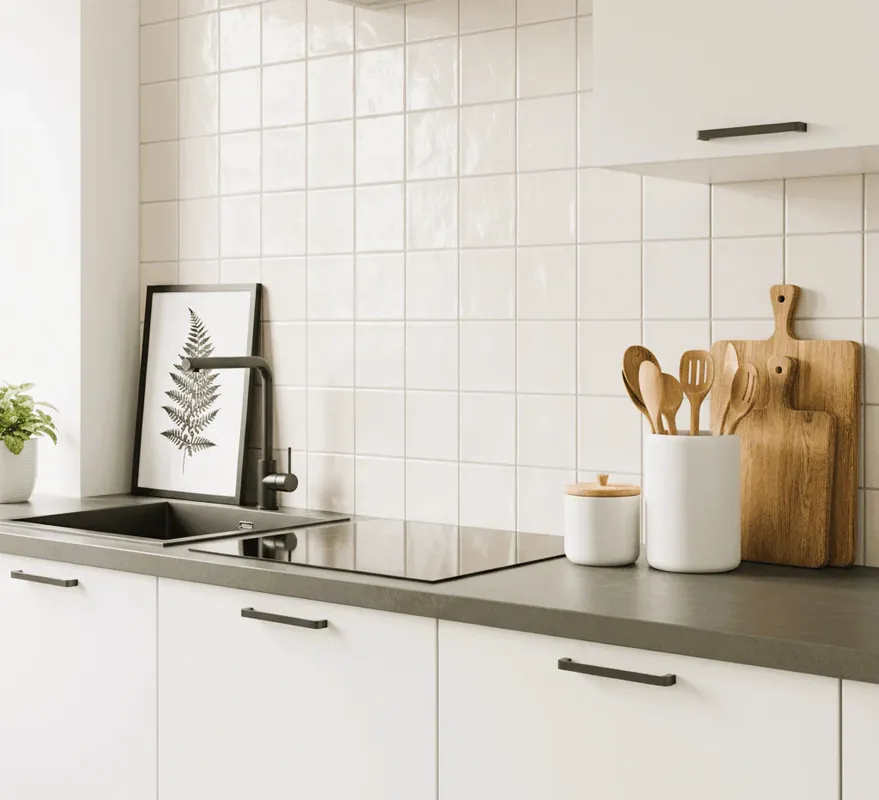 Wandtegel Revoir Balance Handvorm Crema Creme Glans 10x10 Op = Op