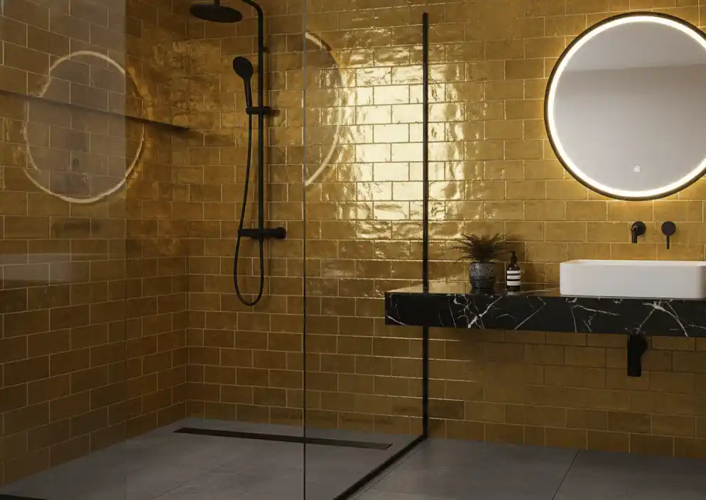 Alleen Vandaag Wandtegel Equipe Trendy Handvorm Gold Goud Glans 6,5x13
