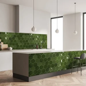 Wandtegel Navale Prime Urano Groen Hexagon Klein Glans 10,8x12,4 Lage Kosten