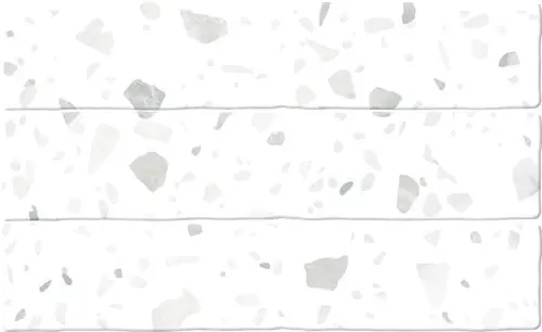 Fabrieksprijs Wandtegel Terre Agostino Ducal Handvorm Terrazzo Blanco Wit Glans 5x25