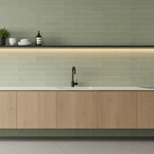 Wandtegel Equipe Trendy Langwerpig Handvorm Vespa Groen Glans 5x50 Snelle Levering