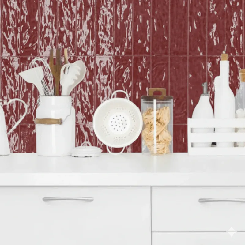 Alleen Vandaag Wandtegel Ragno Elements Licht Relieve Ruby Rood Glans 7x25