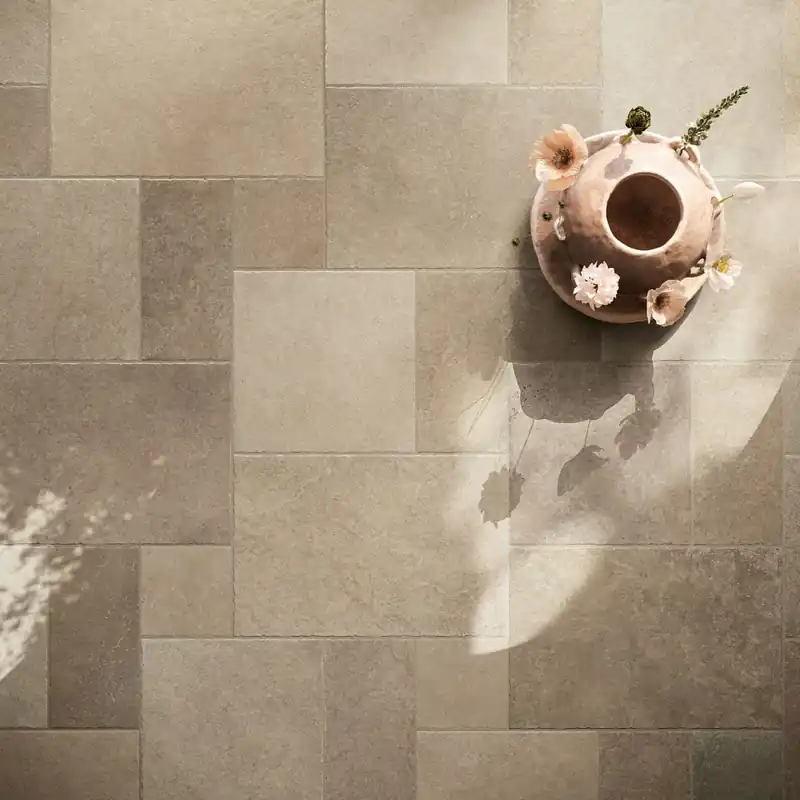 Vloertegels - Romaansverband met Meerdere Maten - Multivloer Mokka Beige - 60x60-30x60-30x30 Korting